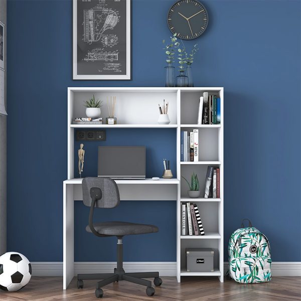 182 000033 3 Desk with libradry Janson pakoworld white 113x40x142cmOffice furniture > Working desk