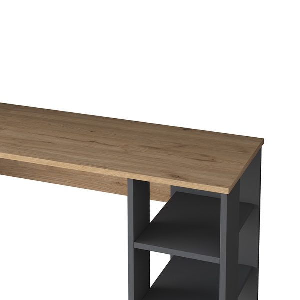 182 000048 4 Work desk-shelf unit Goldie pakoworld anthrasite-natural 160x45x161.8cmOffice furniture > Working desk