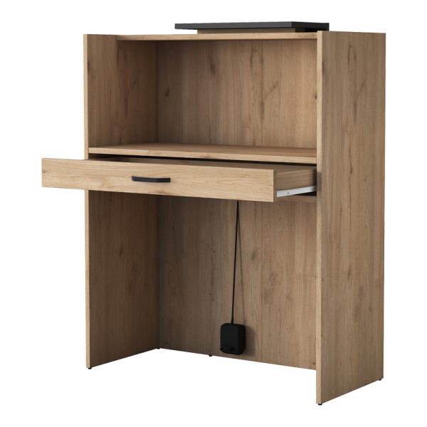 182 000069 3 Reception desk Zowel pakoworld melamine natural-dark grey 90x40x110cmOffice furniture > Reception