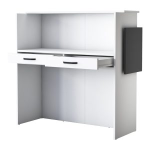 182 000070 3 Reception desk Triana pakoworld melamine white-dark grey 110x40x110cmOffice furniture > Reception