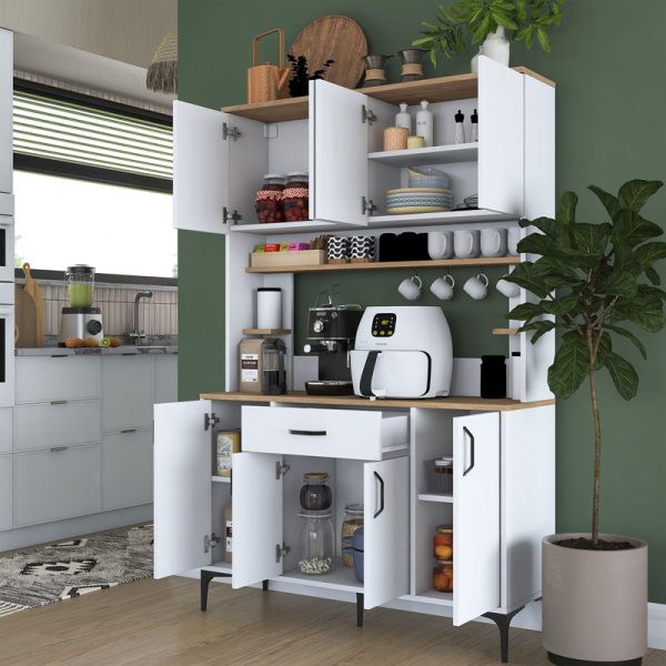 182 000108 2 Buffet with shelf Cordie pakoworld white melamine 120x40x184.2cmIndoor furniture > Buffets