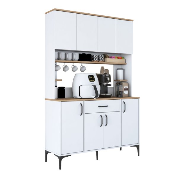 182 000108 Buffet with shelf Cordie pakoworld white melamine 120x40x184.2cmIndoor furniture > Buffets