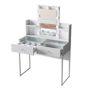 182 000113 2 Dressing table Reby pakoworld in white color 90x40x136.8cmIndoor furniture > Drawers-consoles