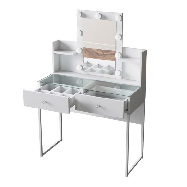 182 000113 2 Dressing table Reby pakoworld in white color 90x40x136.8cmIndoor furniture > Drawers-consoles