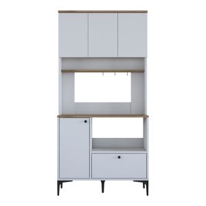 182 000114 3 Kitchen cabinet Bender pakoworld in white-natural color 90.2x40x184.2cmIndoor furniture > Home organization > Kitchen > Shelves