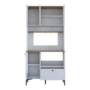 182 000114 4 Kitchen cabinet Bender pakoworld in white-natural color 90.2x40x184.2cmIndoor furniture > Home organization > Kitchen > Shelves