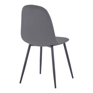 200 001067 2 Dining table Bella-Gustas pakoworld set of 7 grey velvet-grey marble sintered stone-black metal 160x85x75cmIndoor furniture > Dinning sets