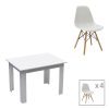 200 001248 Julita-Noor pakoworld dining table set of 3 pcs MDF black-beige-natural Φ60x73cmIndoor furniture > Dinning sets