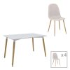 200 001253 Julita-Noor pakoworld dining table set of 3 pcs MDF black-beige fabric Φ60x73cmIndoor furniture > Dinning sets