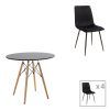 200 001258 Dining table Natali-Noor pakoworld set of 3 pcs MDF white-grey-natural legs 80x80x76cmIndoor furniture > Dinning sets