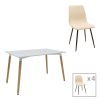 200 001269 Dining table set of 5 pieces Manka-Julita pakoworld in white color 110x80x77cmIndoor furniture > Dinning sets