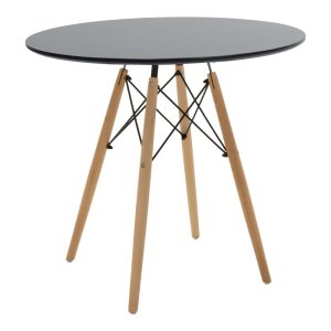 200 001272 4 Julita-Noor pakoworld dining table set of 5 pcs MDF black-beige-natural Φ80x73cmIndoor furniture > Dinning sets