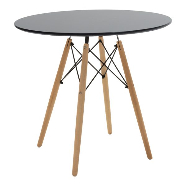 200 001272 4 Julita-Noor pakoworld dining table set of 5 pcs MDF black-beige-natural Φ80x73cmIndoor furniture > Dinning sets