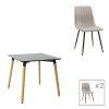 200 001278 Natali-Noor pakoworld dining table set of 3 pcs MDF black-natural legs 80x80x73cmIndoor furniture > Dinning sets