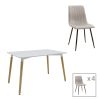 200 001279 Table Xuson pakoworld white marble color top-black metal legs D120x75cmIndoor furniture > Dining Tables