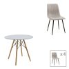 200 001281 Table Xuson pakoworld white marble color top-black metal legs D120x75cmIndoor furniture > Dining Tables