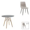 200 001282 Dining table Natali-Noor pakoworld set of 3 pcs MDF white-grey-natural legs 80x80x76cmIndoor furniture > Dinning sets
