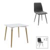 200 001287 Dining table Natali-Noor pakoworld set of 3 pcs MDF black-beige fabric 80x80x76cm