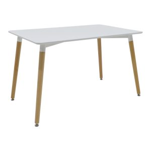 200 001289 4 Dining table Natali-Noor pakoworld set of 5 pcs MDF white-dark grey-natural legs 120x80x76cm