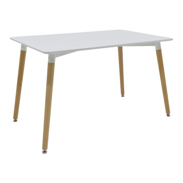 200 001289 4 Dining table Natali-Noor pakoworld set of 5 pcs MDF white-dark grey-natural legs 120x80x76cm