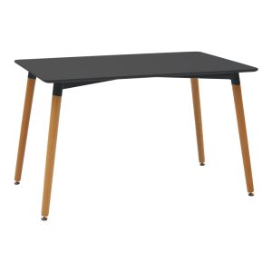 200 001290 4 Dining table Natali-Noor pakoworld set of 5 pcs MDF black-dark grey-natural legs 120x80x76cmIndoor furniture > Dinning sets