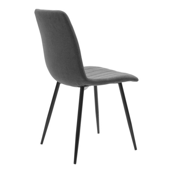 200 001292 2 Dining table Julita-Noor pakoworld set of 5 pcs MDF black-dark grey-natural legs D80x73cm