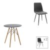 200 001294 Table Xuson pakoworld dark grey color top-black metal legs D120x75cmIndoor furniture > Dining Tables