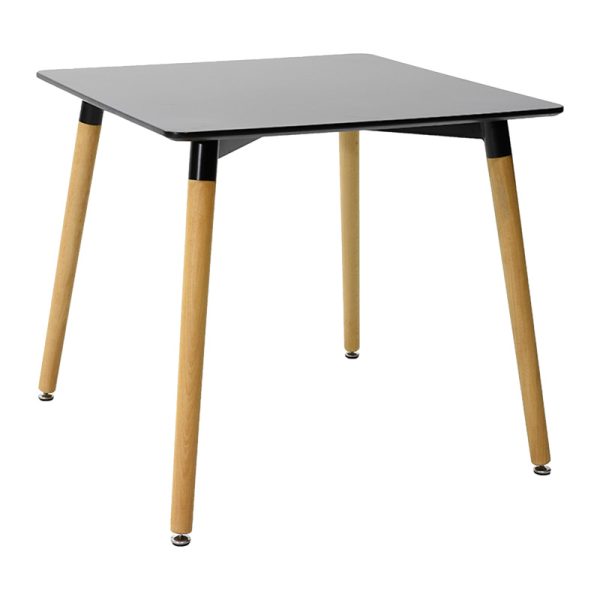 200 001296 4 Dining table Natali-Noor pakoworld set of 3 pcs MDF black-beige fabric 80x80x76cm