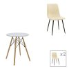 200 001301 Julita-Noor pakoworld dining table set of 3 pcs MDF black-natural legs Φ60x73cmIndoor furniture > Dinning sets