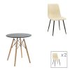 200 001302 Bella-Julita dining table pakoworld MDF white-natural legs Φ80x73cmIndoor furniture > Dinning sets