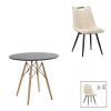 200 001308 Canicule I pakoworld table, solid acacia wood in black shade, D80x40cmIndoor furniture > Coffee tables