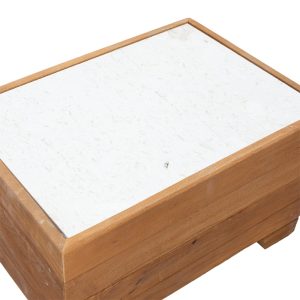 211 000012 2 Table stand Otis pakoworld beech wood walnut-marble white 60x42x35cmOutdoor furniture > Coffee tables