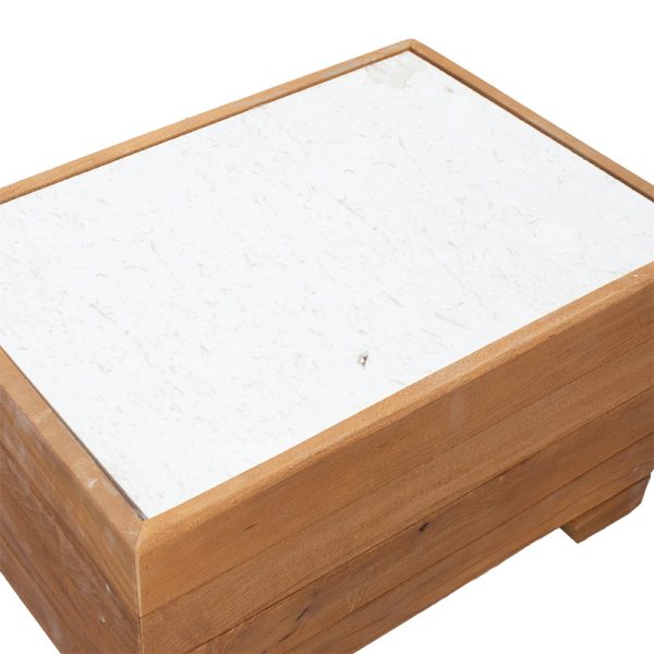 211 000012 2 Table stand Otis pakoworld beech wood walnut-marble white 60x42x35cmOutdoor furniture > Coffee tables