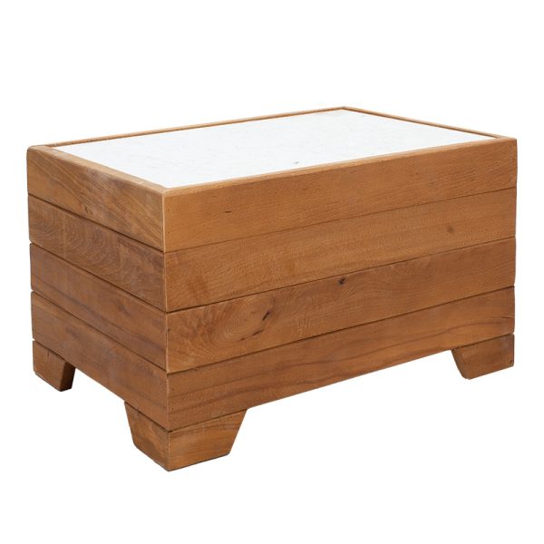 211 000012 Table stand Otis pakoworld beech wood walnut-marble white 60x42x35cmOutdoor furniture > Coffee tables