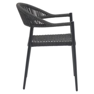 216 000014 2 Armchair Freiburg pakoworld aluminum dark grey-PP greyOutdoor furniture > Garden armchairs