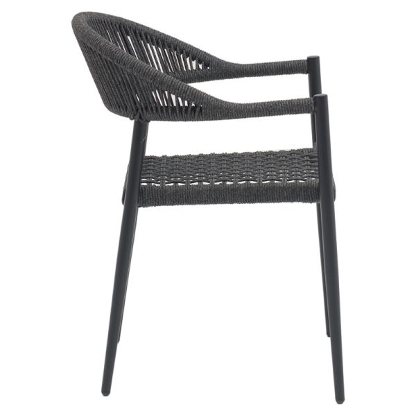 216 000014 2 Armchair Freiburg pakoworld aluminum dark grey-PP greyOutdoor furniture > Garden armchairs