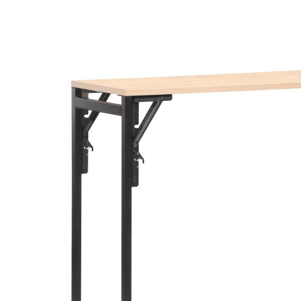 225 000053 4 Winely pakoworld melamine bar table in natural shade and black metal 122x44.5x108cmIndoor furniture > Dining Tables
