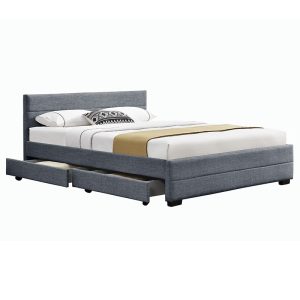 234 000006 2 Double bed Antigone pakoworld fabric anthracite with storage 160x200cmIndoor furniture > Beds