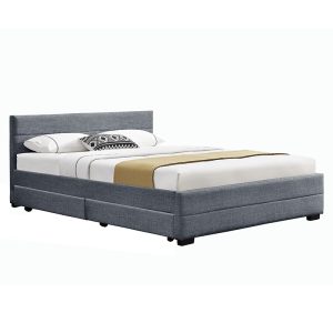 234 000006 Double bed Antigone pakoworld fabric anthracite with storage 160x200cmIndoor furniture > Beds