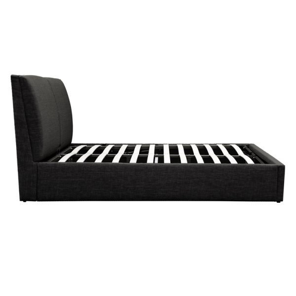 234 000010 3 Double bed Violaine pakoworld fabric anthracite with storage 160x200cmIndoor furniture > Beds