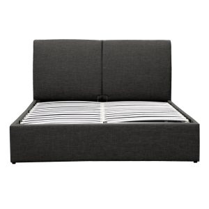 234 000010 4 Double bed Violaine pakoworld fabric anthracite with storage 160x200cmIndoor furniture > Beds