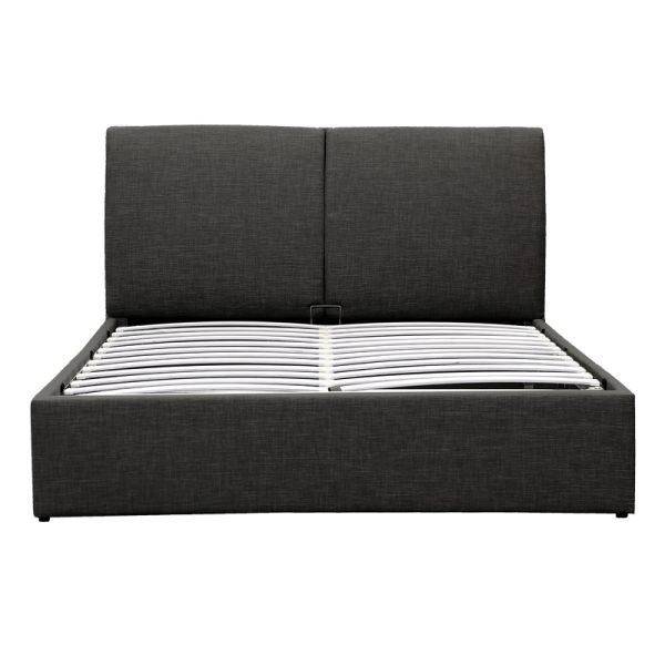 234 000010 4 Double bed Violaine pakoworld fabric anthracite with storage 160x200cmIndoor furniture > Beds