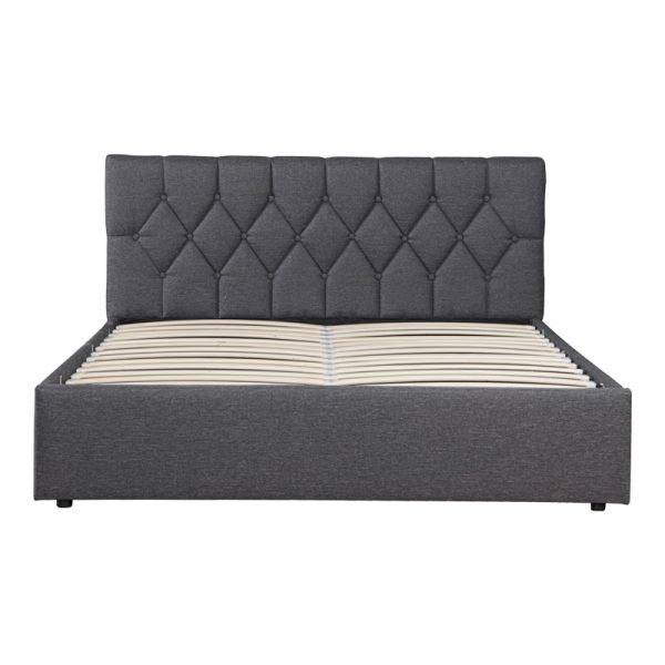 234 000020 3 Kamaho pakoworld double bed, fabric, anthracite, with storage space, 160x200cmIndoor furniture > Beds