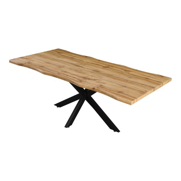 235 000038 2 Gilman pakoworld mdf table in sonoma shade and black metal leg 200x100x75cmIndoor furniture > Dining Tables