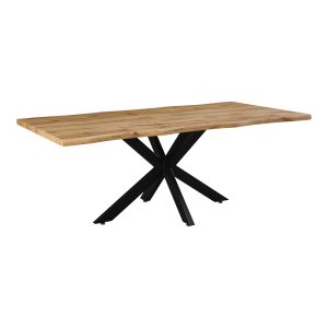 235 000038 Gilman pakoworld mdf table in sonoma shade and black metal leg 200x100x75cmIndoor furniture > Dining Tables
