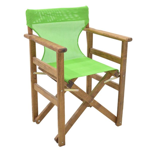 237 000021 Director's armchair frame Retto pakoworld solid beech walnut - PVC light greenOutdoor furniture > Garden armchairs