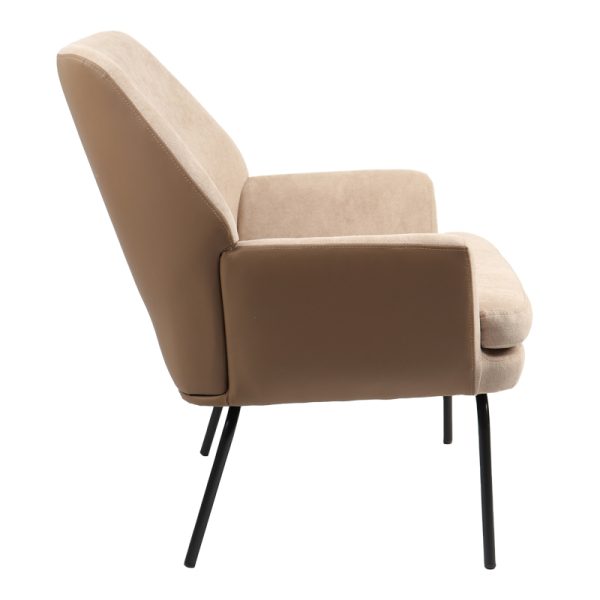255 000043 3 Armchair Kieran pakoworld fabric brown black leg 67x89x86cmIndoor furniture > Living room armchairs