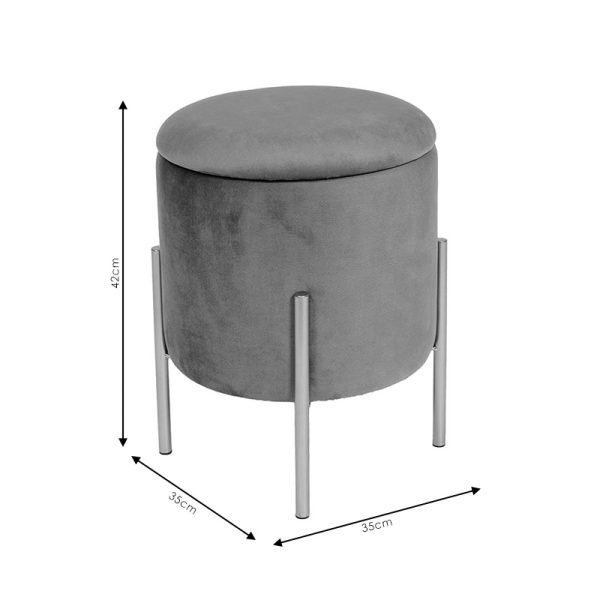 257 000010 3 Stool Creativity pakoworld velvet rotten apple-golden D35x42cmIndoor furniture > Stools