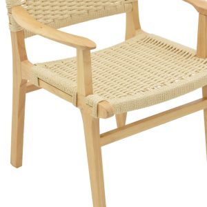 263 000006 4 Armchair Olivier pakoworld natural beech wood natural rope 62x60x85cmBOHO CHIC > Chairs and Armchairs
