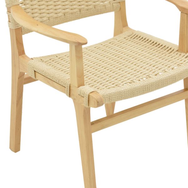 263 000006 4 Armchair Olivier pakoworld natural beech wood natural rope 62x60x85cmBOHO CHIC > Chairs and Armchairs